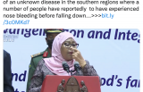 坦桑尼亚总统证实出现不明疾病 患者有流鼻血和晕倒症状